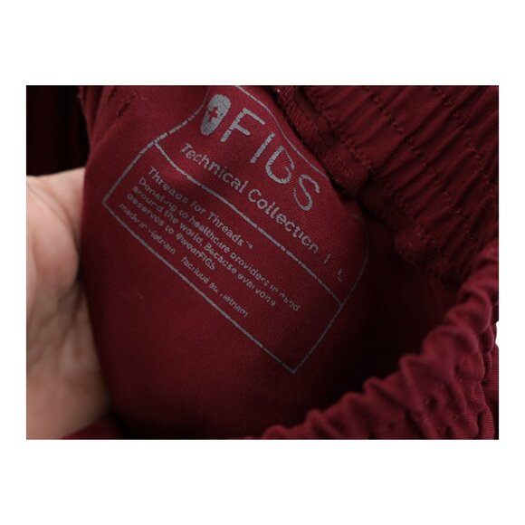 Figs Yola Skinny Scrub Bottoms Utility Nursing Medical Size Large Burgundy Red - Picture 8 of 9